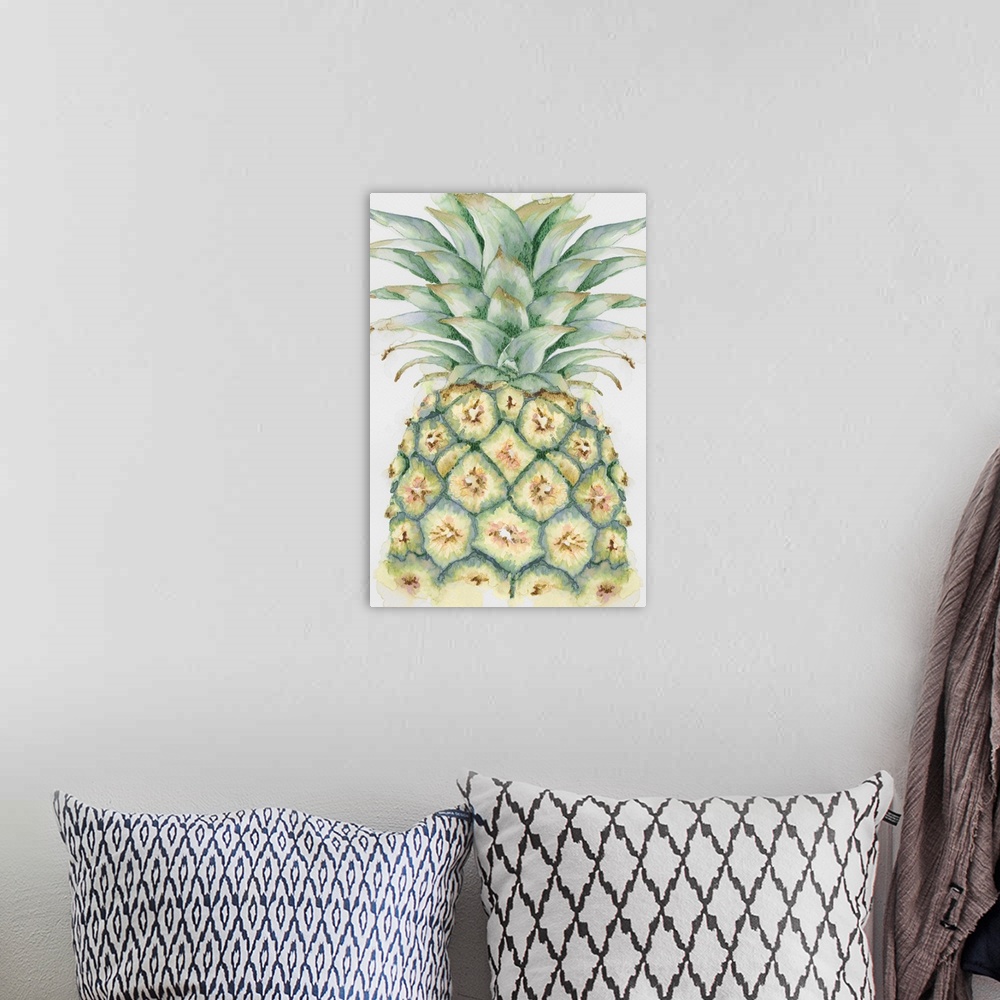 A bohemian room featuring Illustration of a pineapple on a white background.
