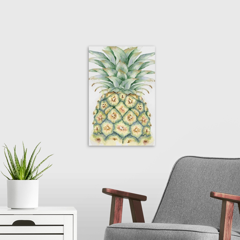 A modern room featuring Illustration of a pineapple on a white background.