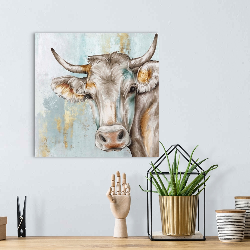 A bohemian room featuring Headstrong Cow
