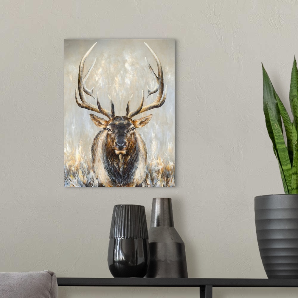 A modern room featuring Imperial Bull Elk