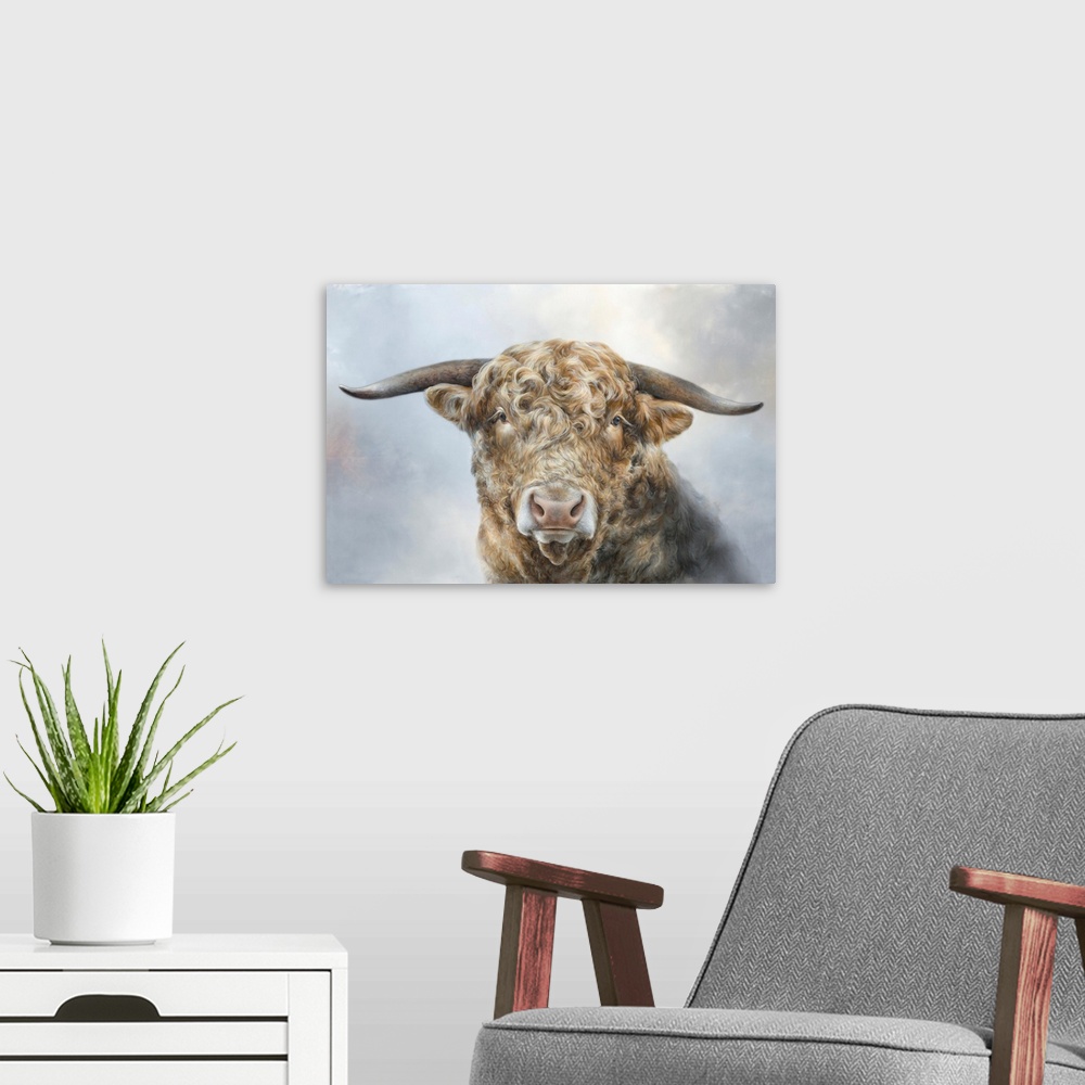 A modern room featuring Mighty Bull