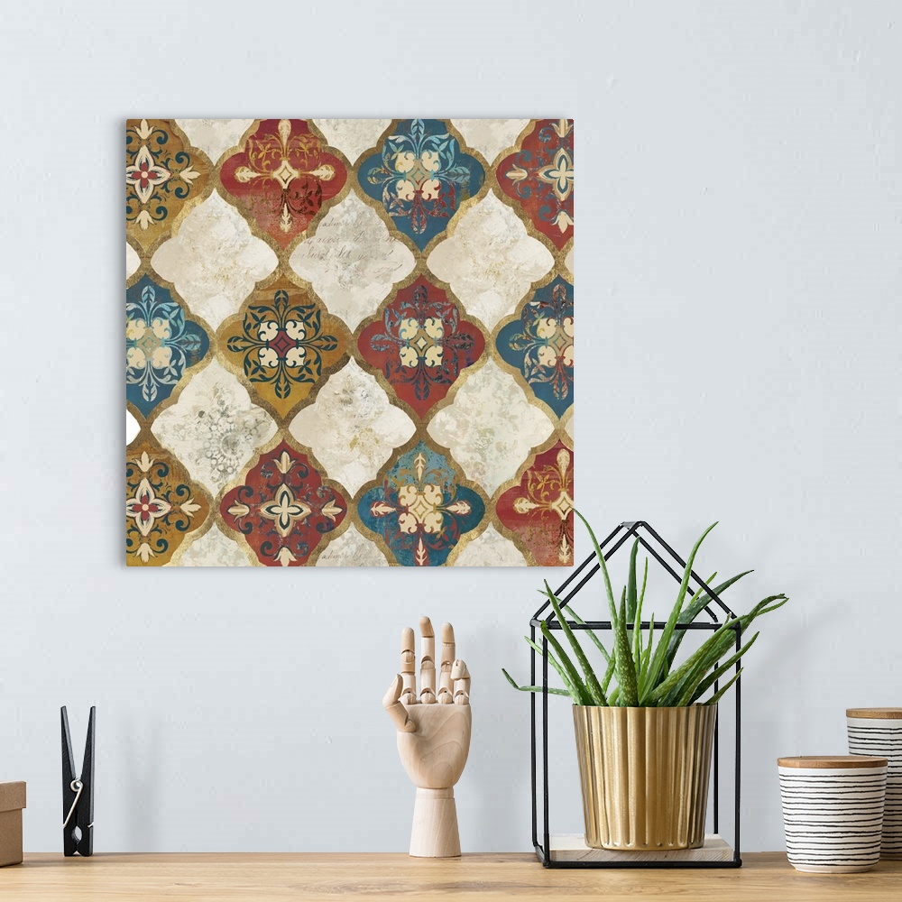 A bohemian room featuring Moroccan Spice Tiles I