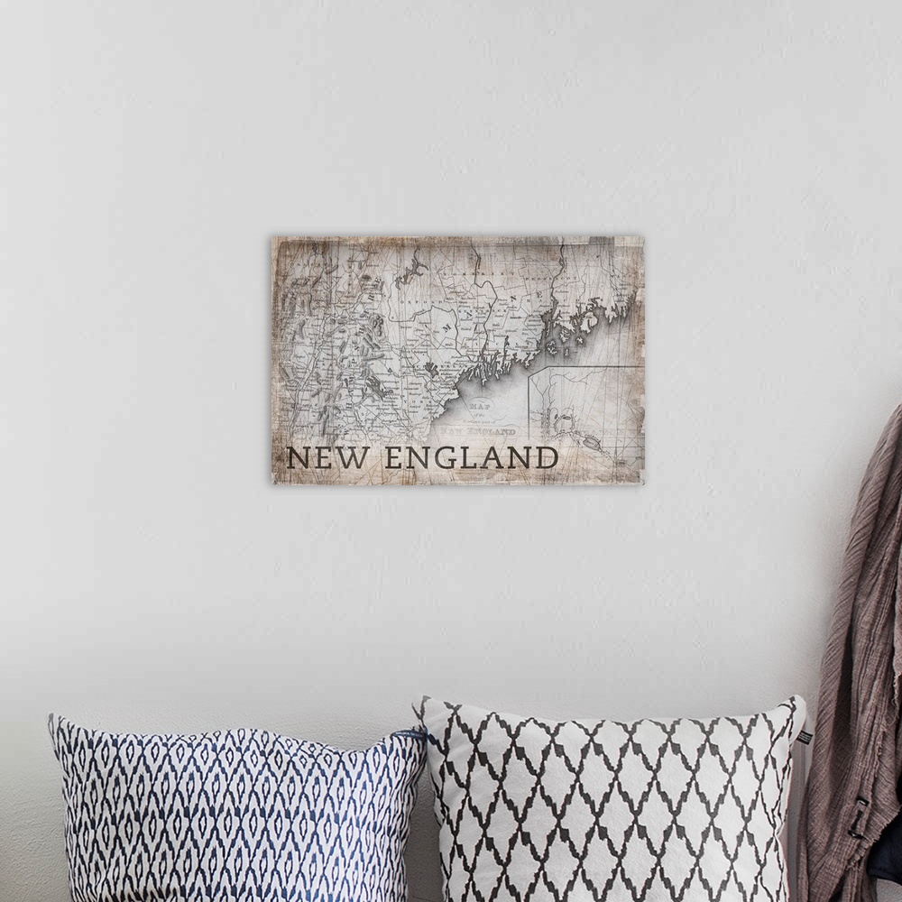 A bohemian room featuring New England Map White