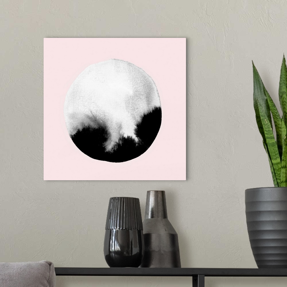 A modern room featuring New Moon I Blush Version