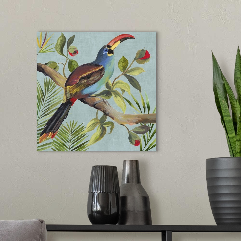 A modern room featuring Paradise Toucan I