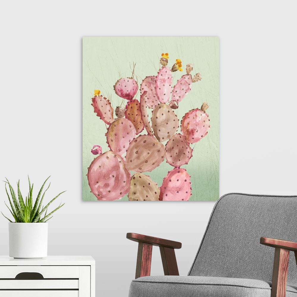 A modern room featuring Pink Cacti