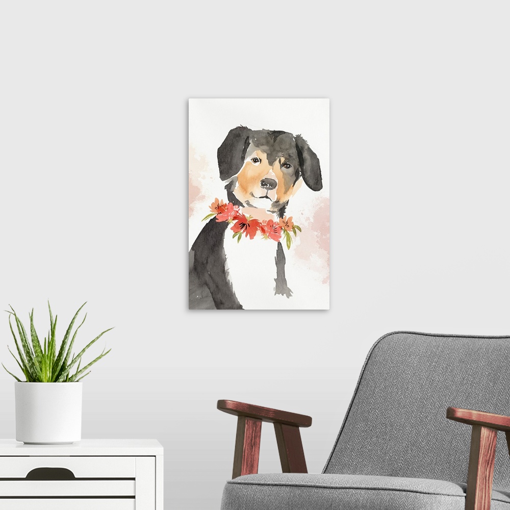 A modern room featuring Puppy I