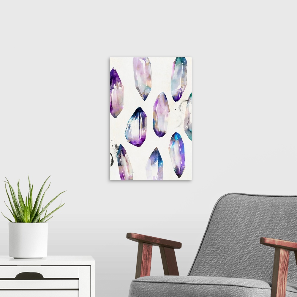 A modern room featuring Purple Gemstones II