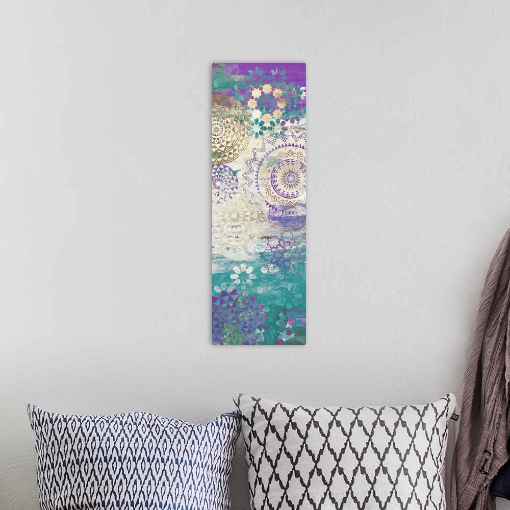 A bohemian room featuring Purple Mosaic II