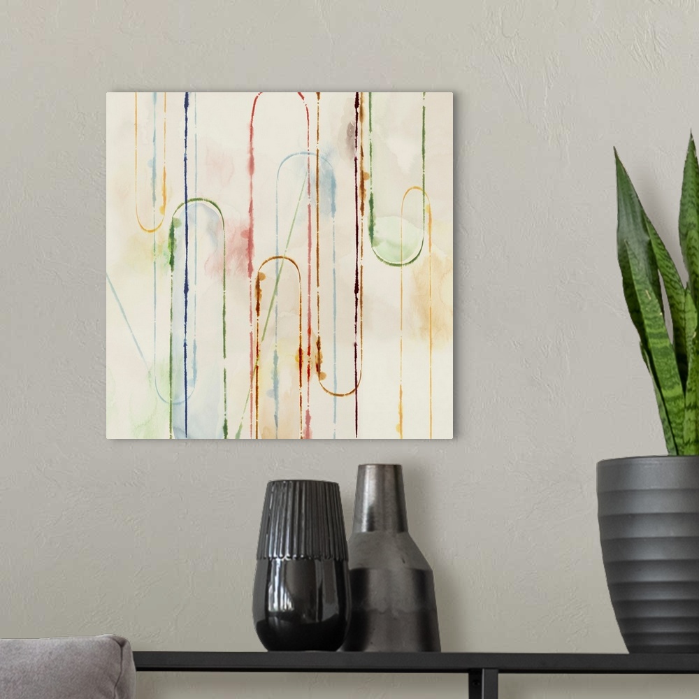 A modern room featuring Rainbow Paper Clips I