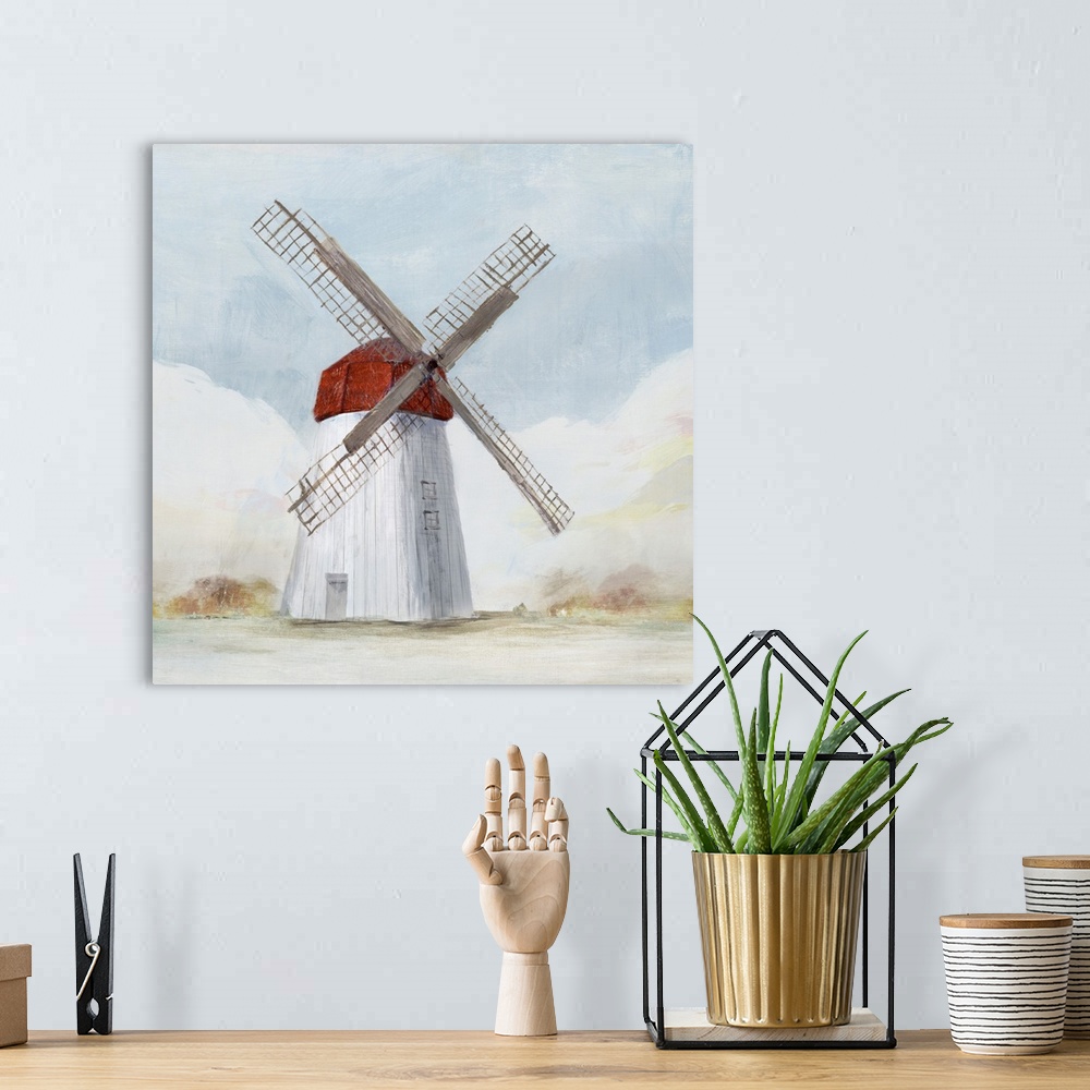 A bohemian room featuring Red Windmill I