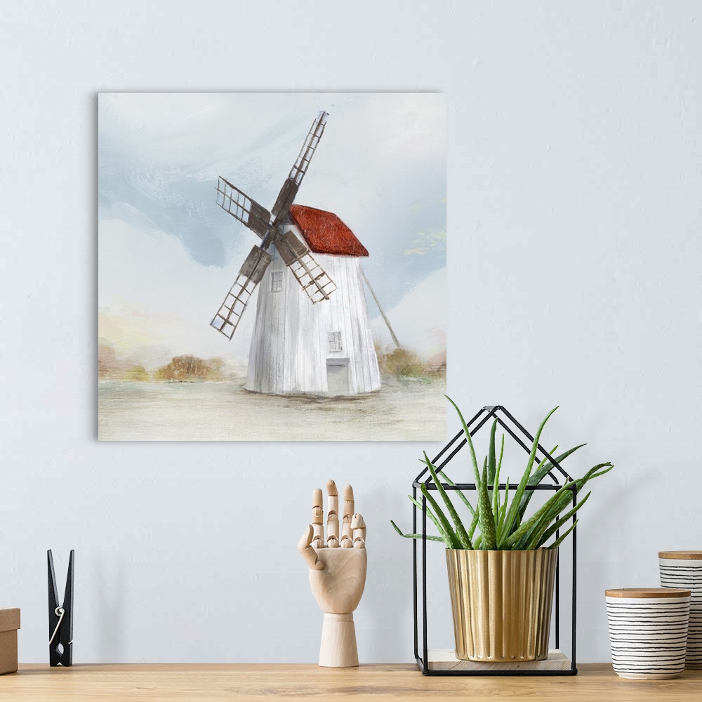 A bohemian room featuring Red Windmill II
