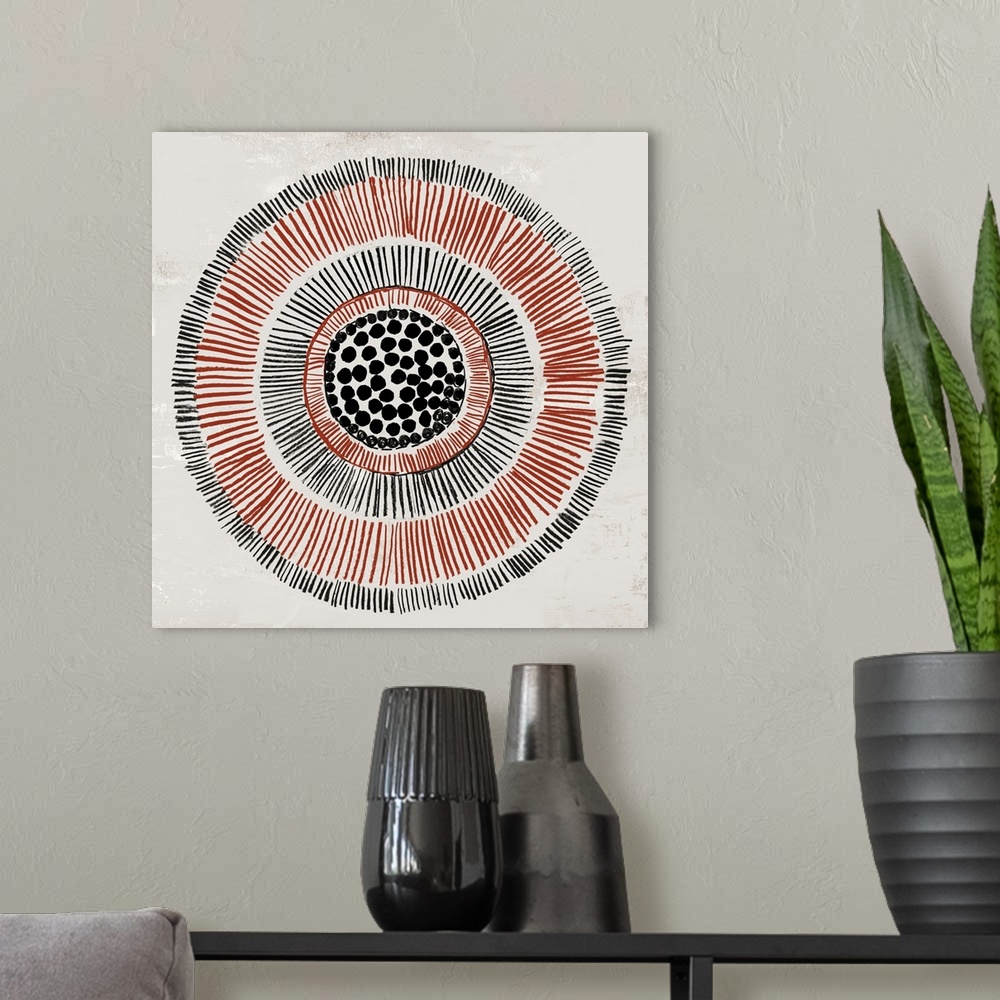 A modern room featuring Round Tribal II