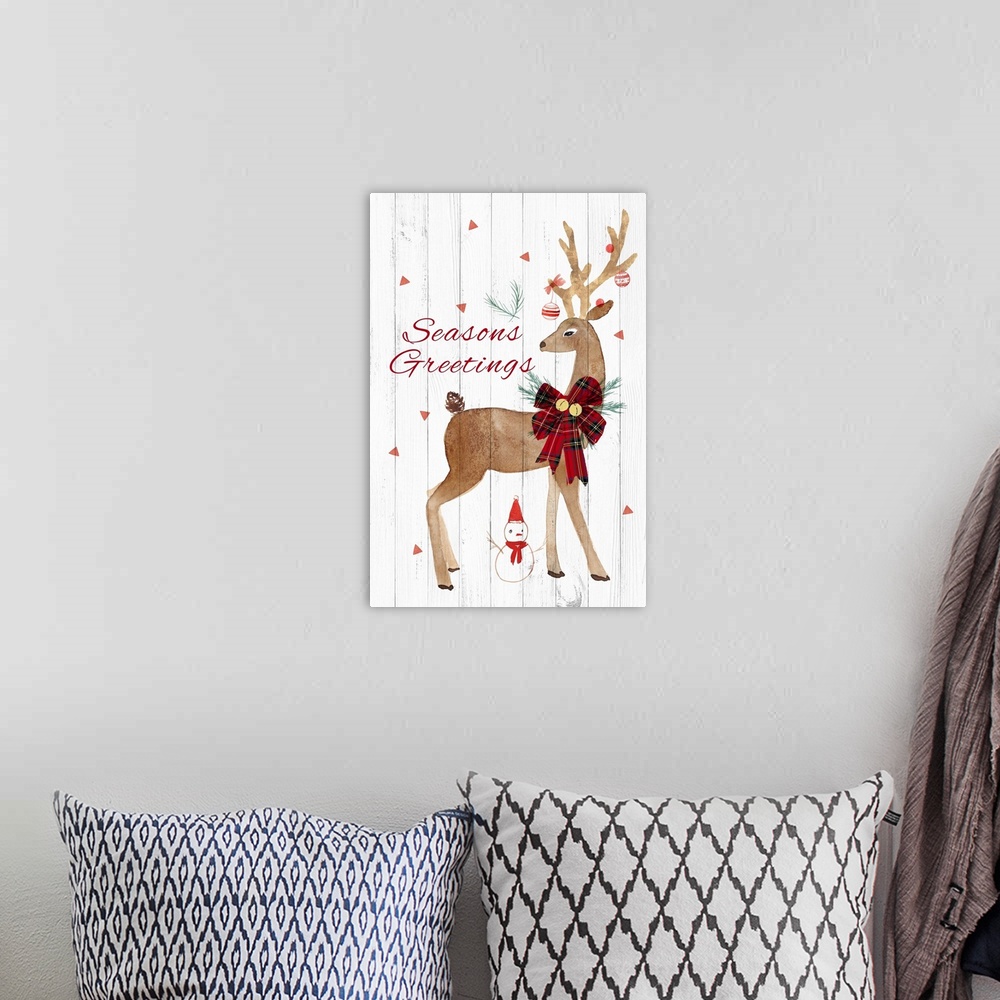 A bohemian room featuring Season's Greetings Deer