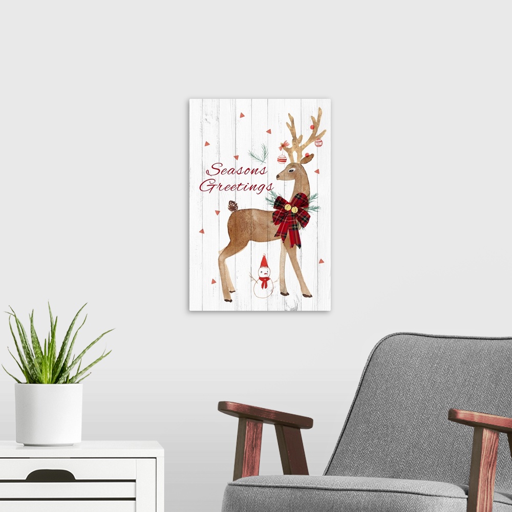 A modern room featuring Season's Greetings Deer