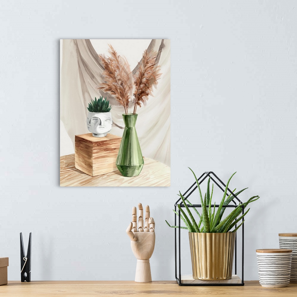 A bohemian room featuring Shimmering Vase I