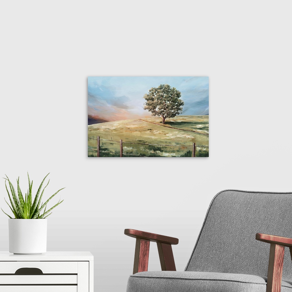 A modern room featuring Sunset Tree