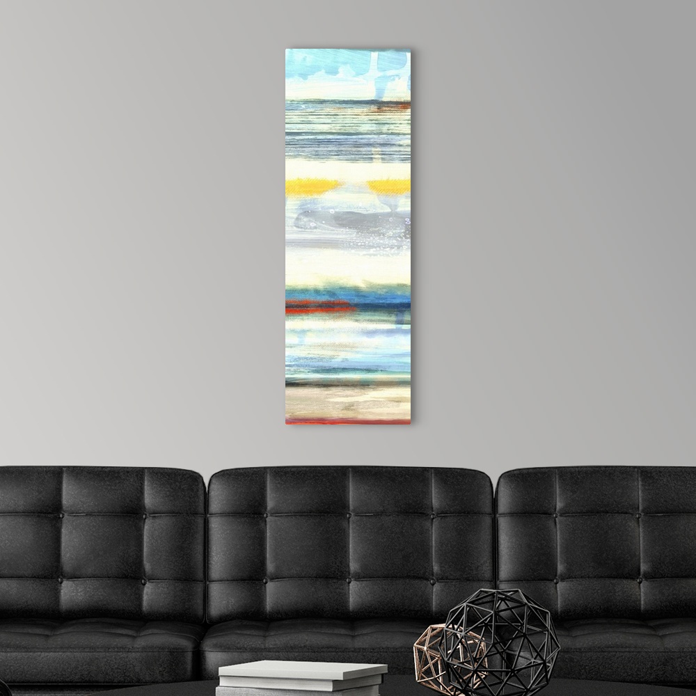 A modern room featuring Contemporary abstract home decor artwork.