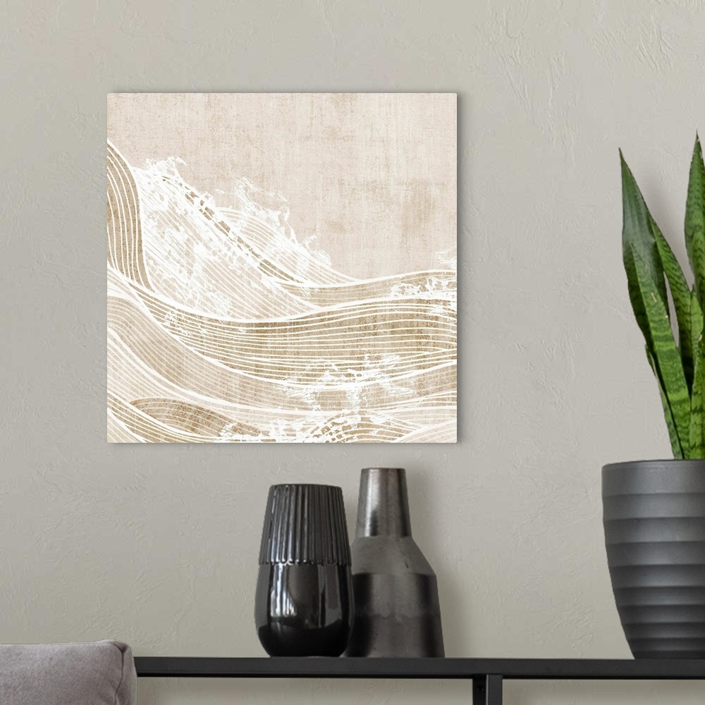 A modern room featuring Tidal Waves I