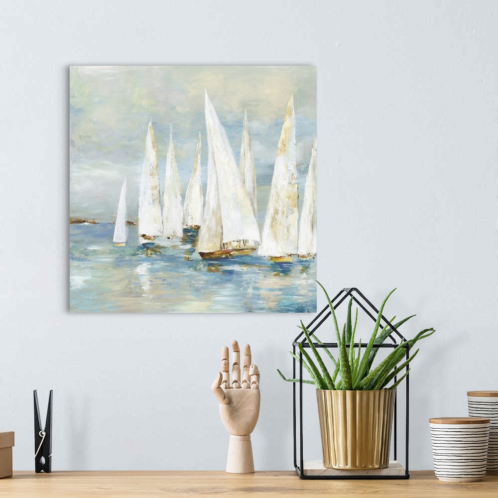 A bohemian room featuring White Sailboats