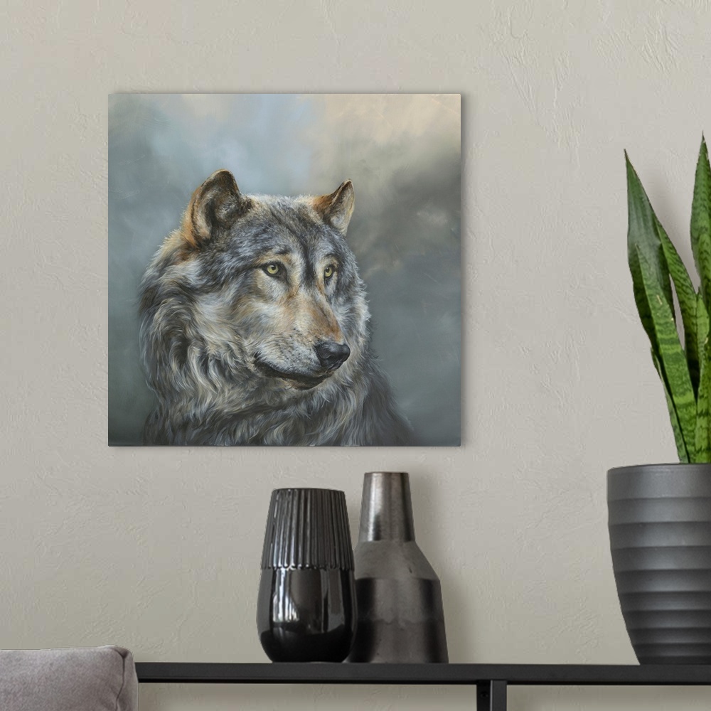 A modern room featuring Wistful Wolf