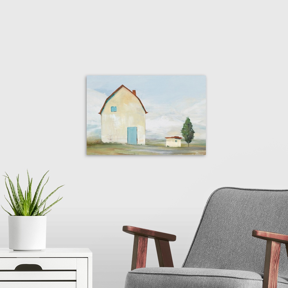 A modern room featuring Yellow Barn I