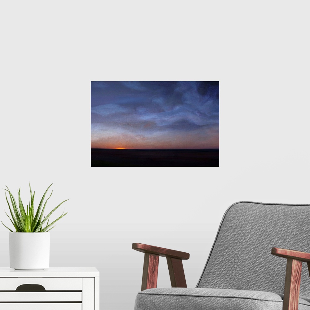 A modern room featuring Painted Sunset