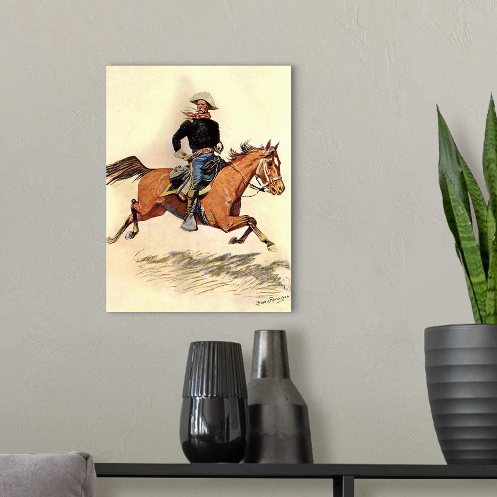 A modern room featuring A Cavalry Officer