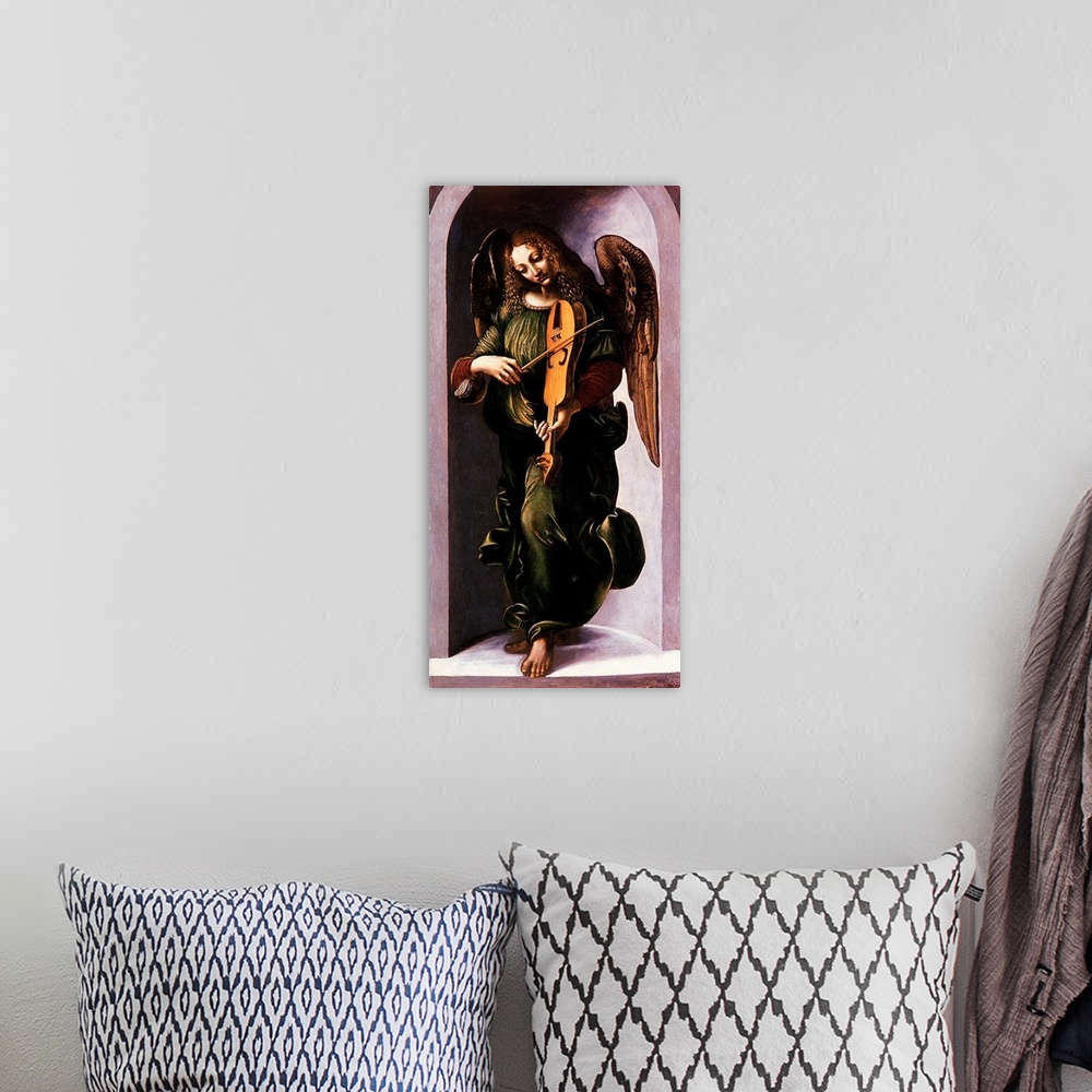 A bohemian room featuring An Angel with a Vielle