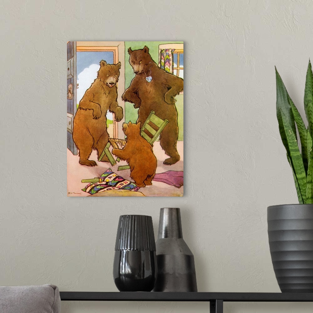 A modern room featuring Three Bears, The