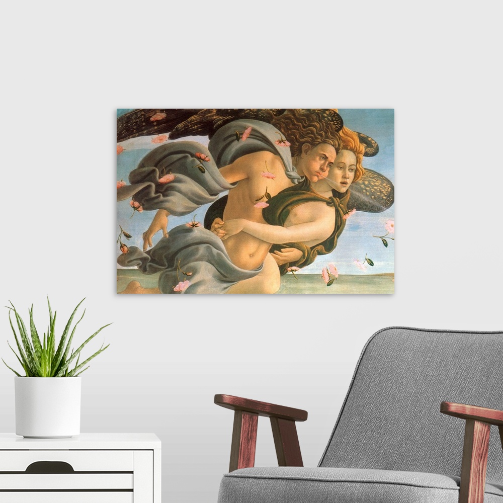 A modern room featuring Birth of Venus