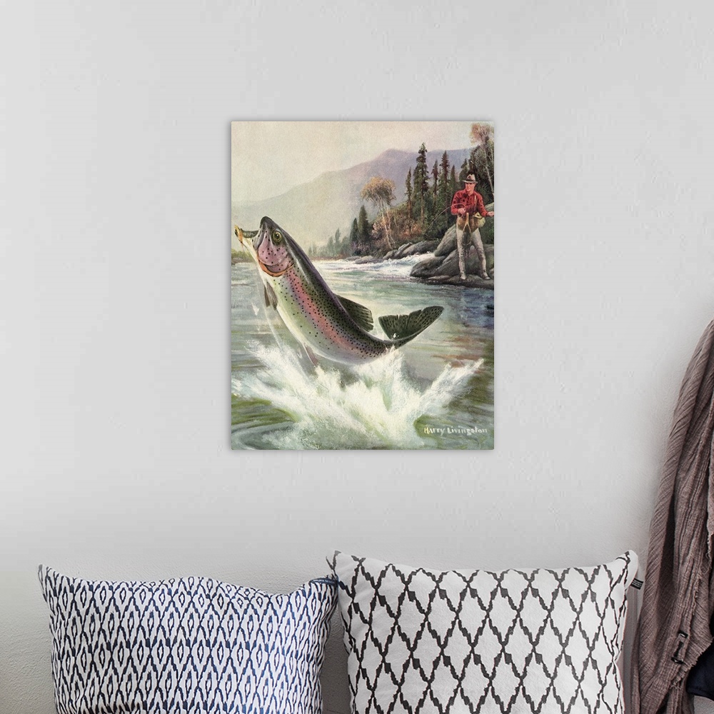 A bohemian room featuring Catching a Fish