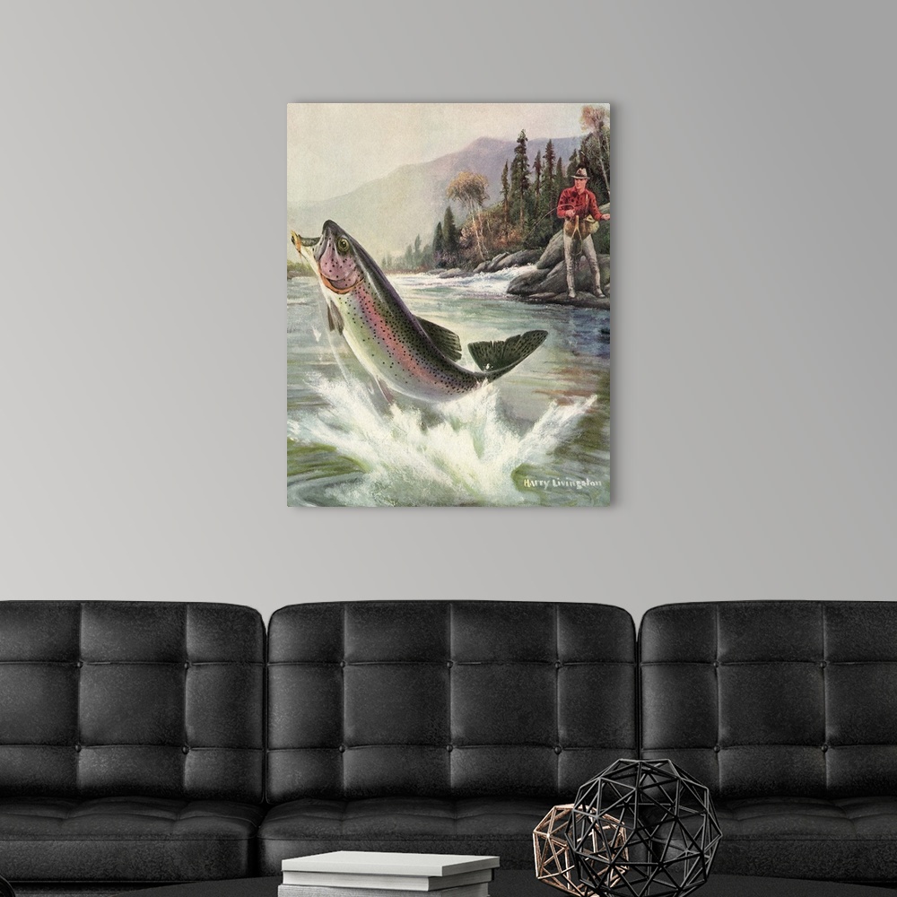 A modern room featuring Catching a Fish