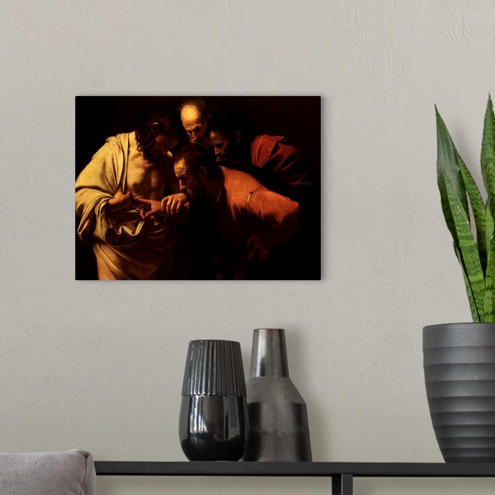 A modern room featuring Doubting Thomas