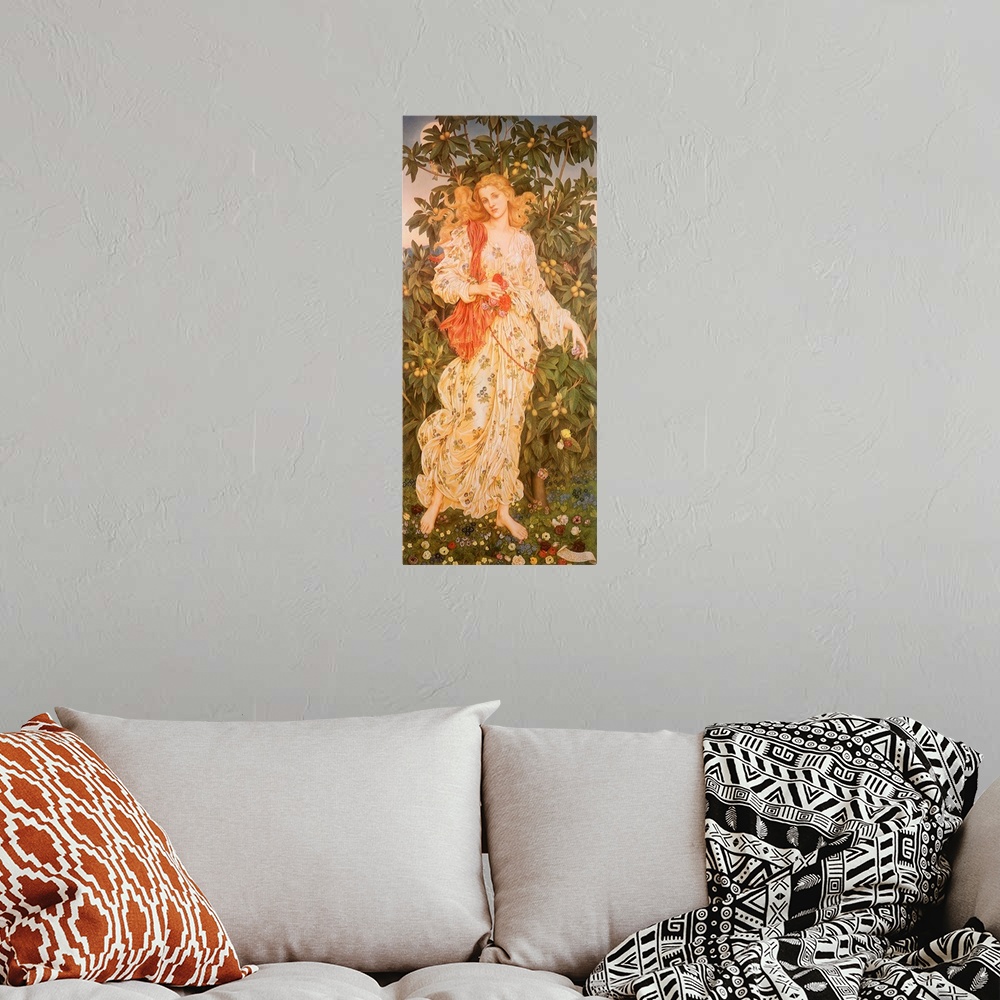 A bohemian room featuring Flora, the Goddess of Blossoms and Flowers