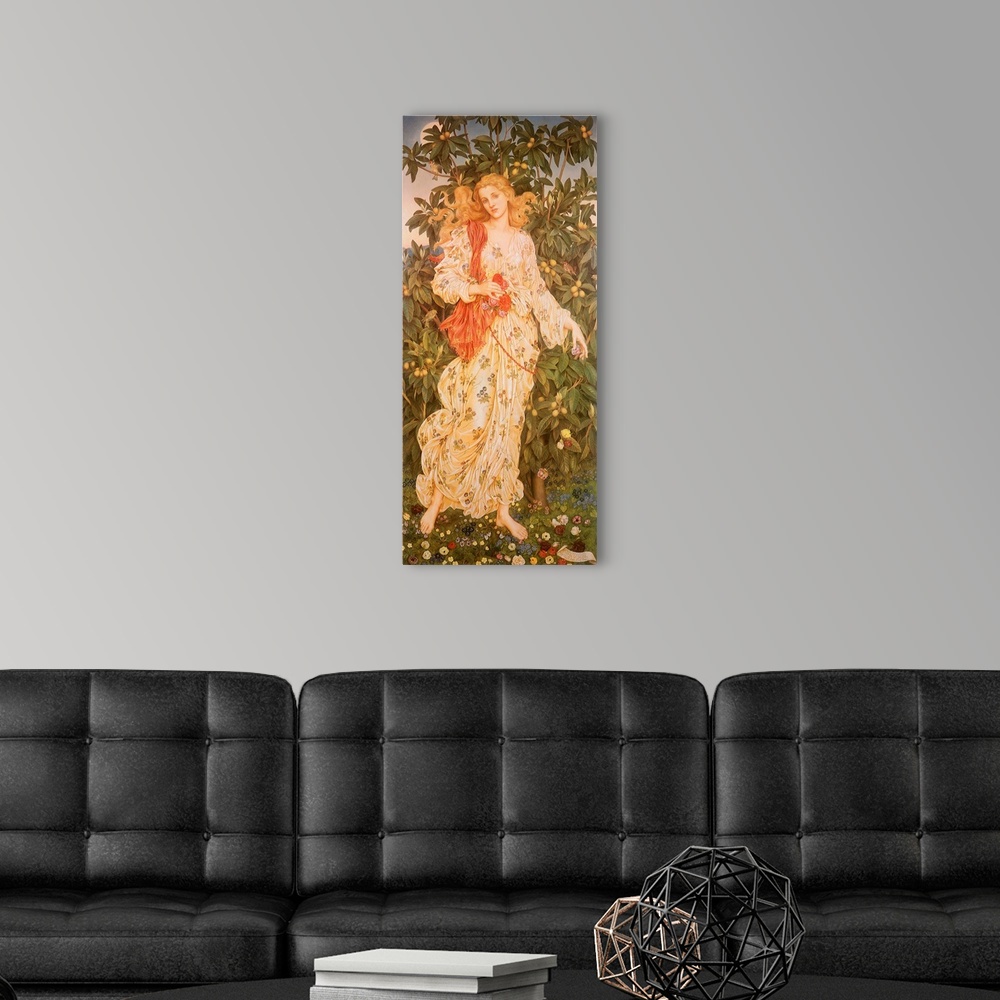 A modern room featuring Flora, the Goddess of Blossoms and Flowers