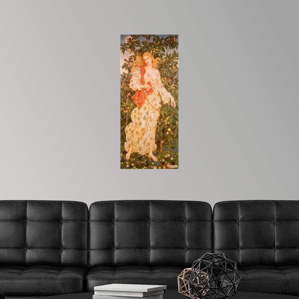 A modern room featuring Flora, the Goddess of Blossoms and Flowers
