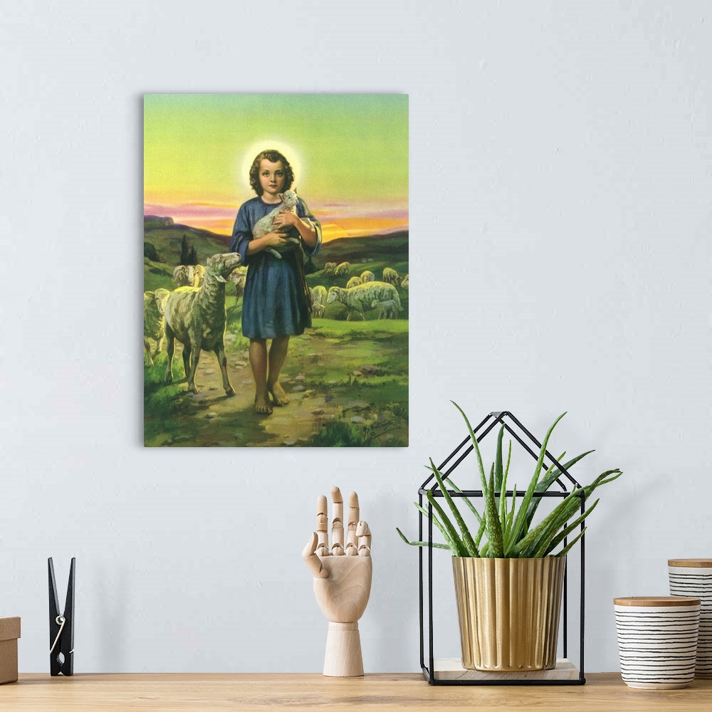 A bohemian room featuring Jesus Holding Lamb