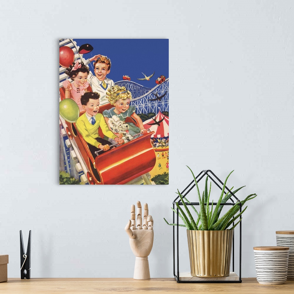A bohemian room featuring Kids on Roller Coaster