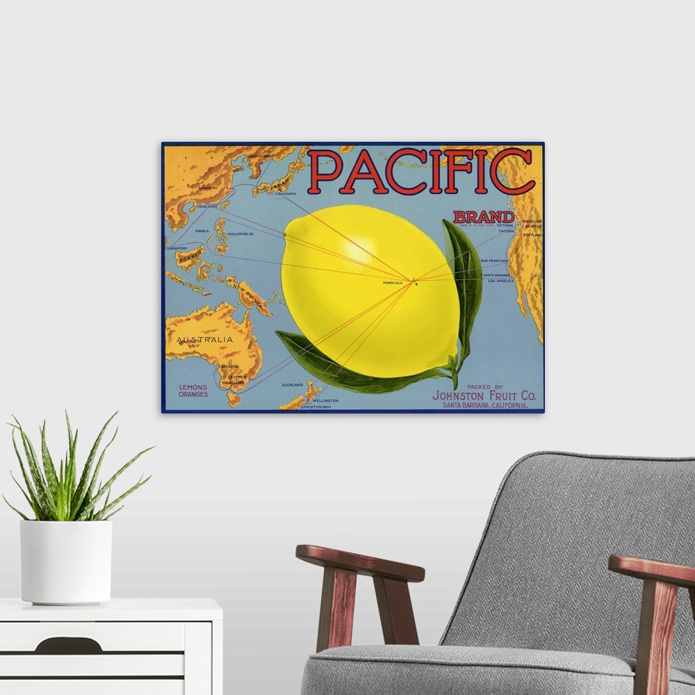 A modern room featuring Pacific Brand Lemons and Oranges