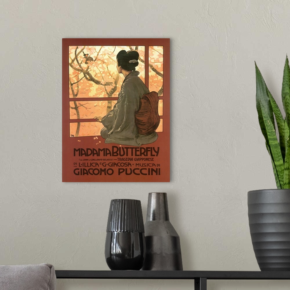 A modern room featuring Madame Butterfly Poster