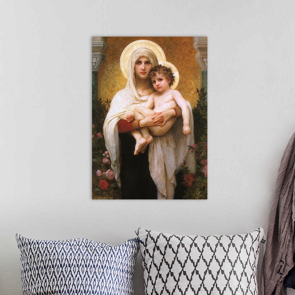 A bohemian room featuring Madonna of the Roses