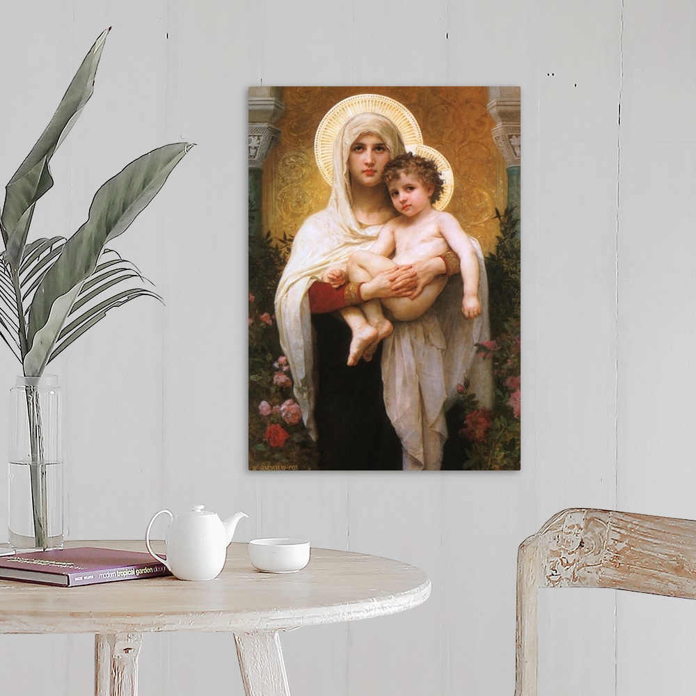 A farmhouse room featuring Madonna of the Roses