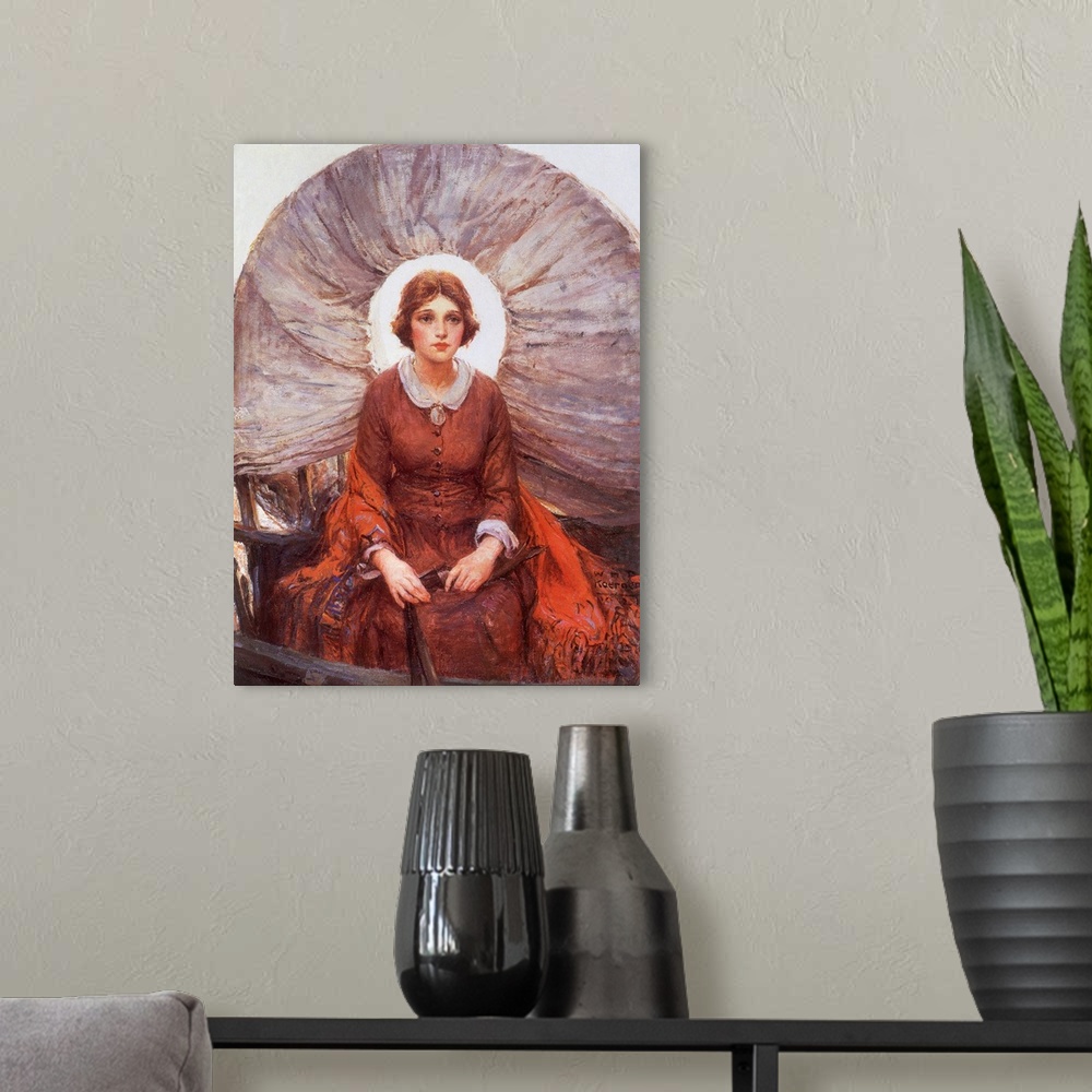 A modern room featuring Madonna of the Prairie