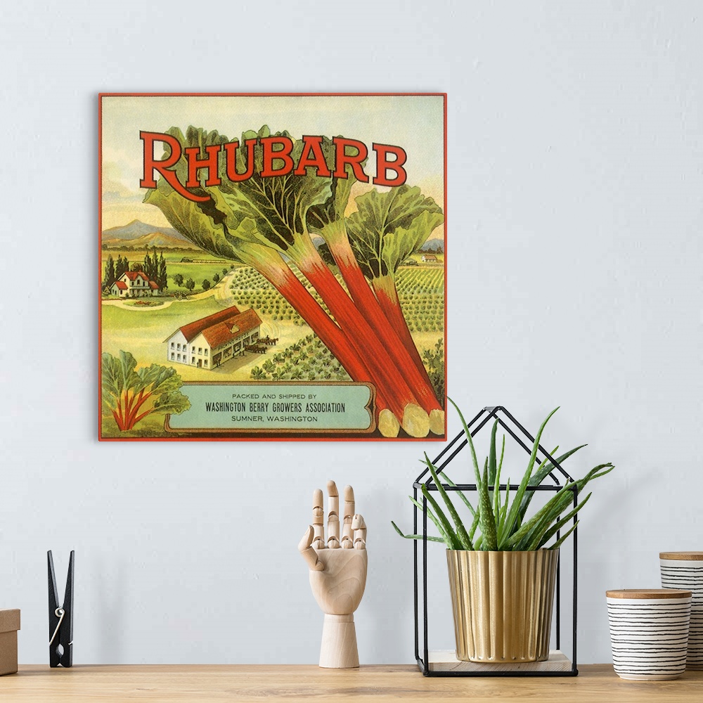 A bohemian room featuring Rhubarb Fruit Label