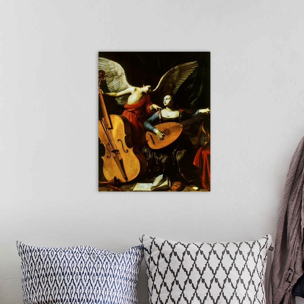 A bohemian room featuring Saint Cecilia and the Angel