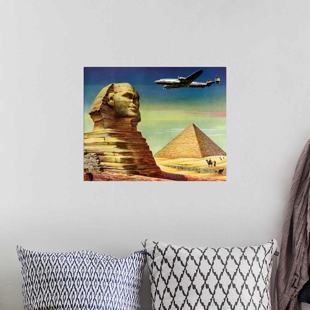 A bohemian room featuring Sphinx and Pyramid