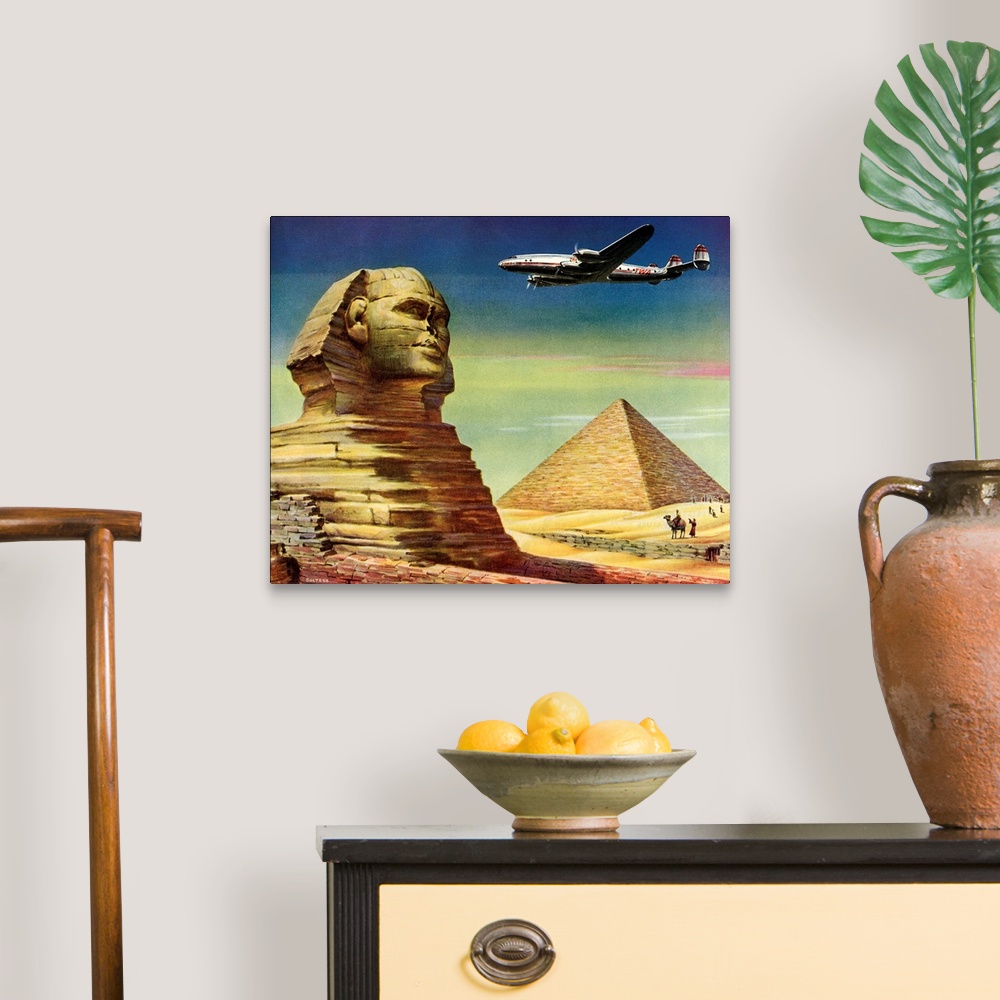 A traditional room featuring Sphinx and Pyramid