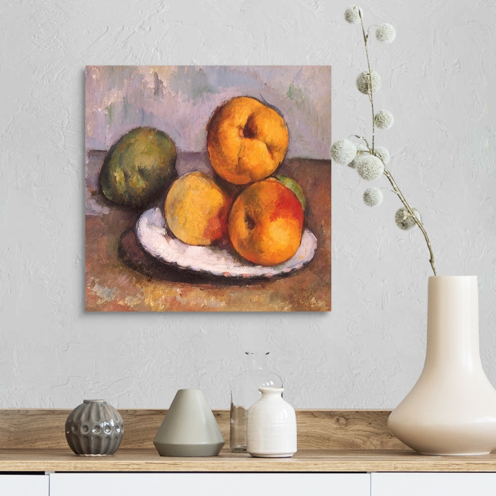 A farmhouse room featuring Still Life With Quince, Apples,