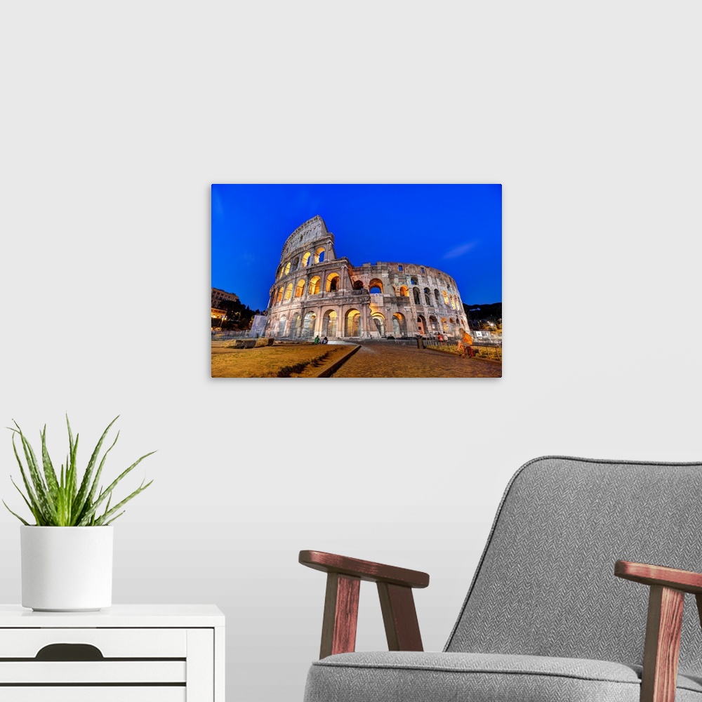 A modern room featuring Colosseum At Dusk